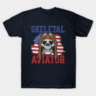 Skeleton Aviator Pilot T-Shirt